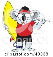 Clipart Illustration Of A Koala Surfer Dude