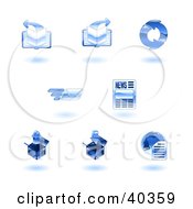 Shiny Blue Internet Icons
