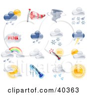 Poster, Art Print Of Shiny Colorful Season And Weather Icons