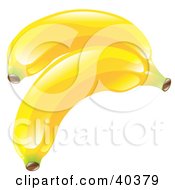 Clipart Illustration Of Shiny Organic Yellow Bananas