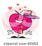 Clipart Illustration Of A Lady Heart In A Fancy Hat Swooning Over Her Crush