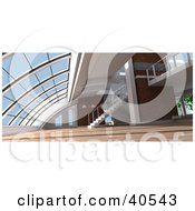 Clipart Illustration Of An Open Modern Loft Interior With Skylights Stairs And Wooden Flooring by Frank Boston