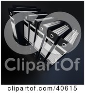 Clipart Illustration Of A Row Of Black Ring Binders Full Of Data