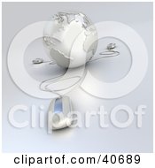 Clipart Illustration Of 3d Computer Mice Connected To A Chrome Globe
