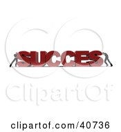 Clipart Illustration Of 3d Workers Pushing The Red Word Success Together