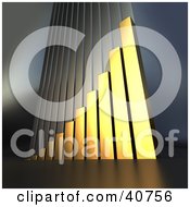 Clipart Illustration Of A Golden 3d Bar Graph Climbing Upwards Symbolizing Goals And Success by Frank Boston #COLLC40756-0095
