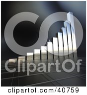 Clipart Illustration Of A Shiny 3d Chrome Bar Graph On Tiles by Frank Boston #COLLC40759-0095