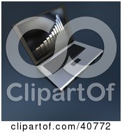 Clipart Illustration Of A 3d Laptop Computer With A Bar Graph On The Monitor
