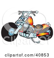 Poster, Art Print Of Cool Orange Chopper Motorcycle