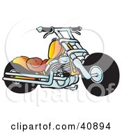 Poster, Art Print Of Cool Orange Motorcycle Chopper