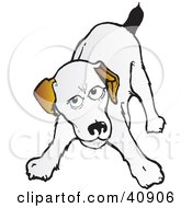Clipart Illustration Of A Playful Jack Russell Terrier Crouching Down