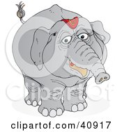 Clipart Illustration Of A Friendly Gray Circus Elephant