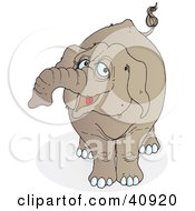 Clipart Illustration Of A Happy Brown Elephant