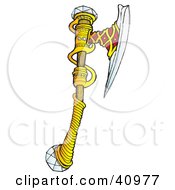 Clipart Illustration Of A Medieval Axe With A Sharp Blade