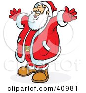 Poster, Art Print Of Santa In A Red Suit Holding His Arms Out And Smiling