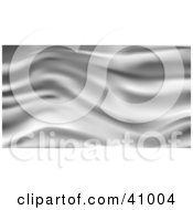 Clipart Illustration Of A Background Of Silver Wavy Silk