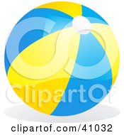 Poster, Art Print Of Shiny Yellow And Blue Beach Ball