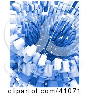 Clipart Illustration Of A 3d Tunnel Formed Of Blue Blocks