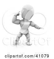 White Character Pointing To His Head While Thinking