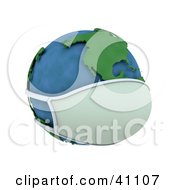 Poster, Art Print Of 3d Globe Wearing A Face Mask The Americas Featured