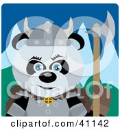 Poster, Art Print Of Giant Panda Bear Knight With An Ax