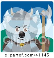 Clipart Illustration Of A Koala Bear Knight With An Ax by Dennis Holmes Designs