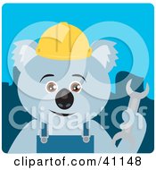 Poster, Art Print Of Koala Bear Construction Worker Character