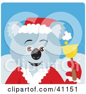 Poster, Art Print Of Christmas Koala Bear Charity Bell Ringer Characte