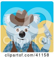 Poster, Art Print Of Koala Bear Cowboy Character
