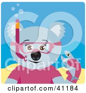 Clipart Illustration Of A Female Koala Bear Snorkel Character