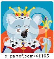 Clipart Illustration Of A Koala Bear King Character by Dennis Holmes Designs