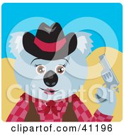 Clipart Illustration Of A Koala Bear Cowgirl Character by Dennis Holmes Designs