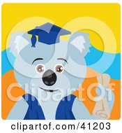Clipart Illustration Of A Graduation Koala Bear Character by Dennis Holmes Designs
