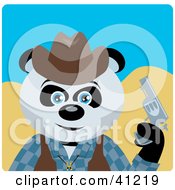 Poster, Art Print Of Giant Panda Bear Cowboy Character