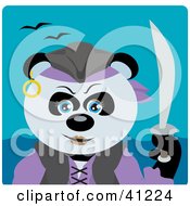 Poster, Art Print Of Giant Panda Bear Pirate Character