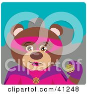 Poster, Art Print Of Female Brown Bear Super Hero Character