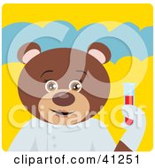 Poster, Art Print Of Brown Bear Scientist Character