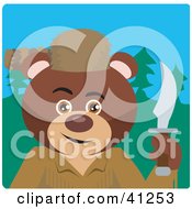 Brown Bear Davey Crockett Character