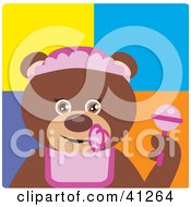 Poster, Art Print Of Brown Bear Baby Girl Character