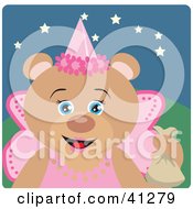 Clipart Illustration Of A Bear Character In A Princess Halloween Costume by Dennis Holmes Designs