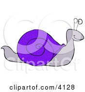Snail With A Blue Shell Clipart