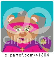 Poster, Art Print Of Female Teddy Bear Super Hero Character