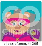 Poster, Art Print Of Female Bear Super Hero Character