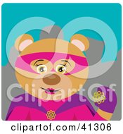 Poster, Art Print Of Female Super Hero Teddy Bear Character