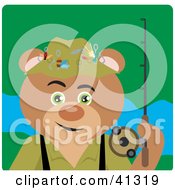 Poster, Art Print Of Fishing Teddy Bear Character