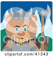 Teddy Bear Viking Guard Character
