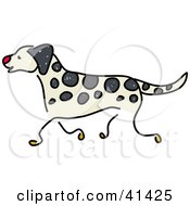 Poster, Art Print Of Happy Running Dalmatian Dog
