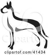 Black And White Paintbrush Styled Image Of A Great Dane