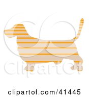 Poster, Art Print Of Beige Profiled Basset Hound Dog With Orange Horizontal Stripes