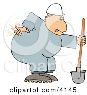 Male Worker With Back Pain Clipart